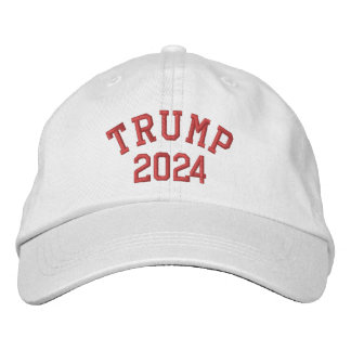 Brodée CASQUETTE BLANC TRUMP 202 (impression rouge)