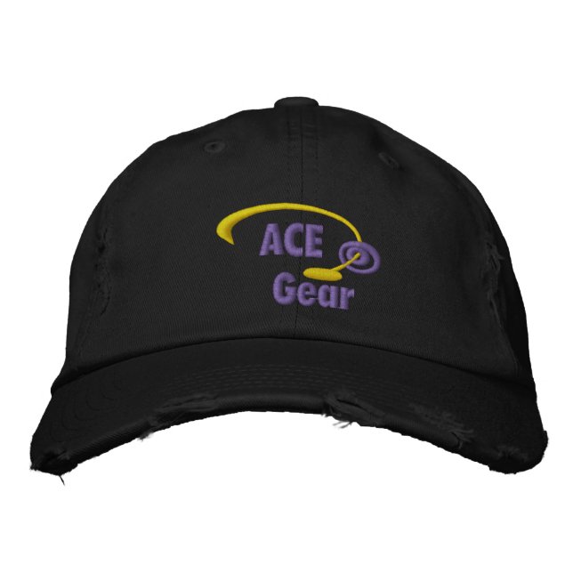 Brodée Casquette brodé à l'arme jaune et violet (Devant)