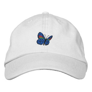 Brodée Casquette brodé à papillon coloré