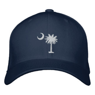 Brodée Casquette brodé blanc Palmetto Moon