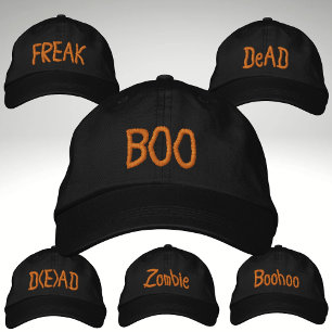 Brodée Casquette brodé BOO Costume de fête d'Halloween