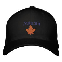 Casquette brodé de la feuille d'érable orange d'au