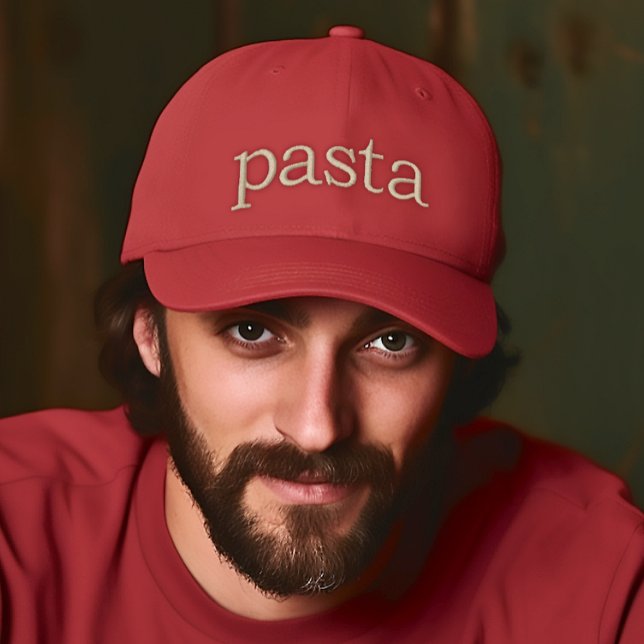 Brodée Casquette brodé de pâtes (Pasta Funny Italian Embroidered Baseball Cap)