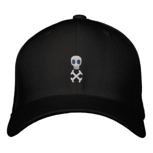 Brodée Casquette brodé du crâne et des os croisés