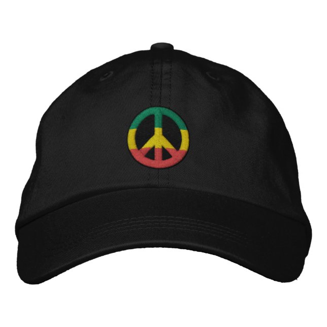 Brodée Casquette brodé Rasta Peace (Devant)