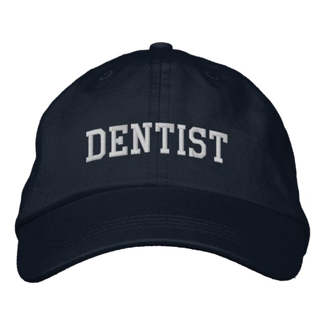 Brodée Casquette Casquette brodé dentiste | Bleu et blanc (Devant)