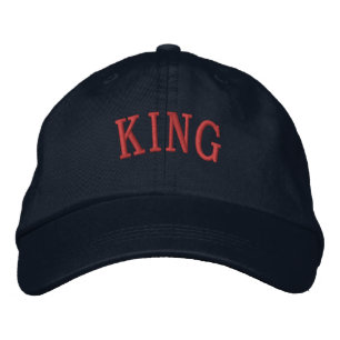 Brodée Casquette Classique « KING » Texte Navy Couleur Ro