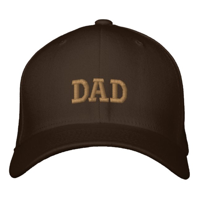 Brodée Casquette de baseball brodé beige Brown papa (Devant)