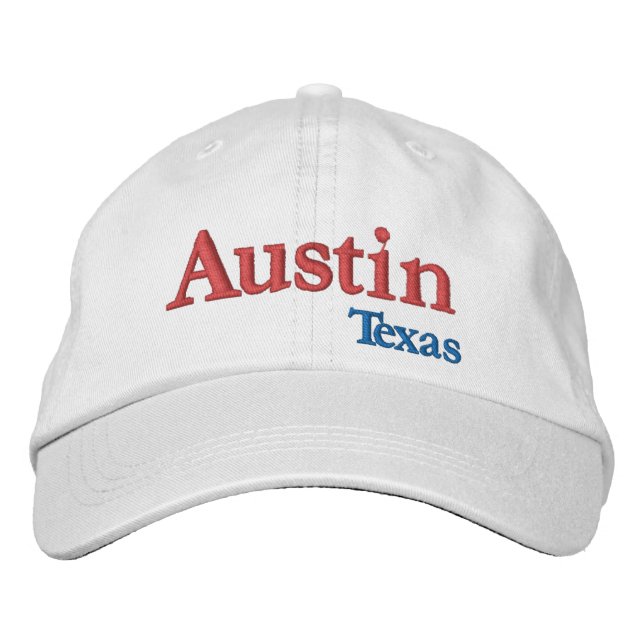 Brodée Casquette de baseball brodé d'Austin Texas (Devant)