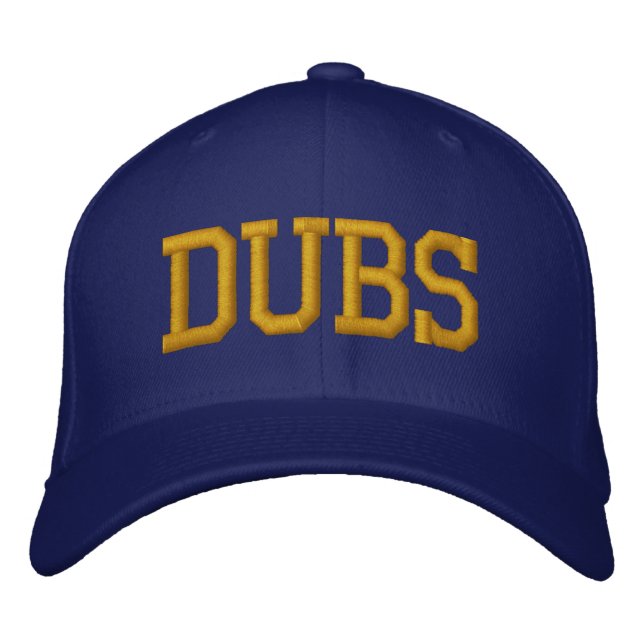 Brodée casquette de baseball "DUBS" - Bleu et or (Devant)