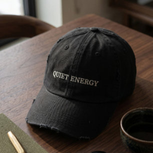 Brodée Casquette de baseball noire en détresse Quiet Ener