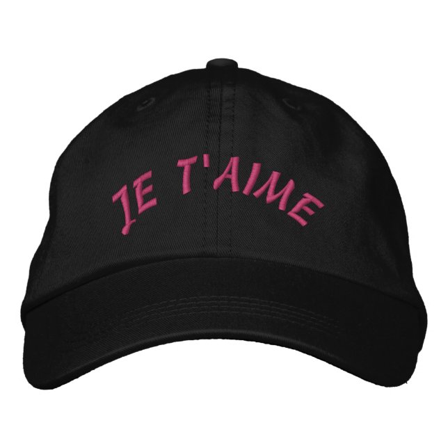 Brodée Casquette de baseball personnalisée - Je T'aime br (Devant)