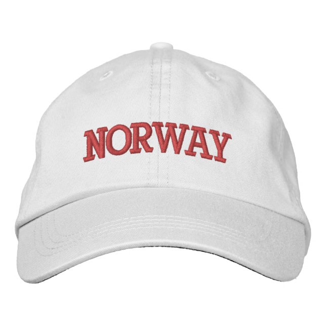 Brodée Casquette de baseball réglable de la Norvège (Devant)