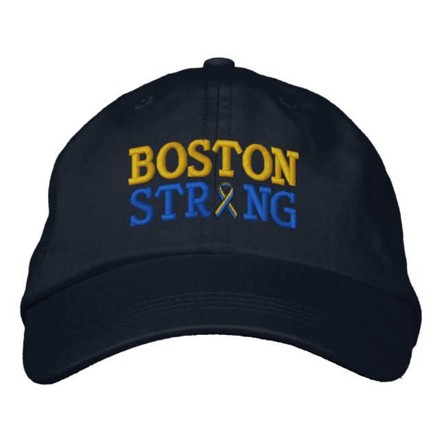Brodée Casquette de broderie à ruban robuste de Boston (Devant)