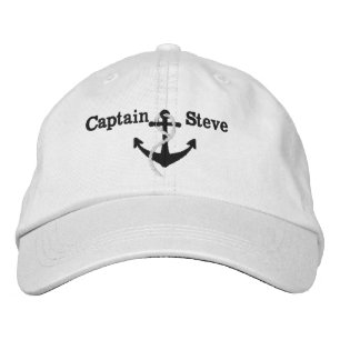 Brodée Casquette de capitaine Nautical Name Anchor