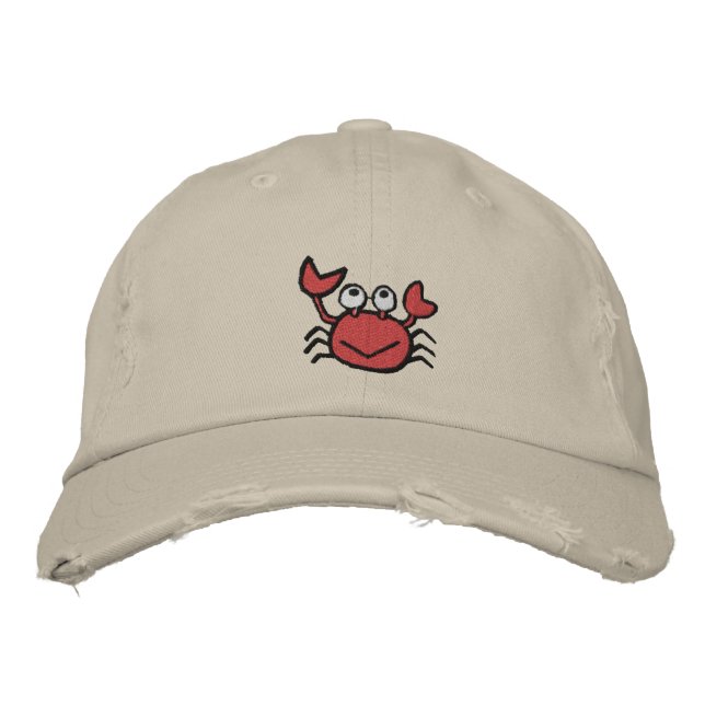 Brodée casquette de crabe joyeux (Devant)