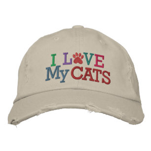 Brodée Casquette Pawprint - Love My CATS! par SRF