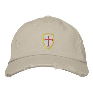 Brodée Casquette Red Crusader Cross Shield