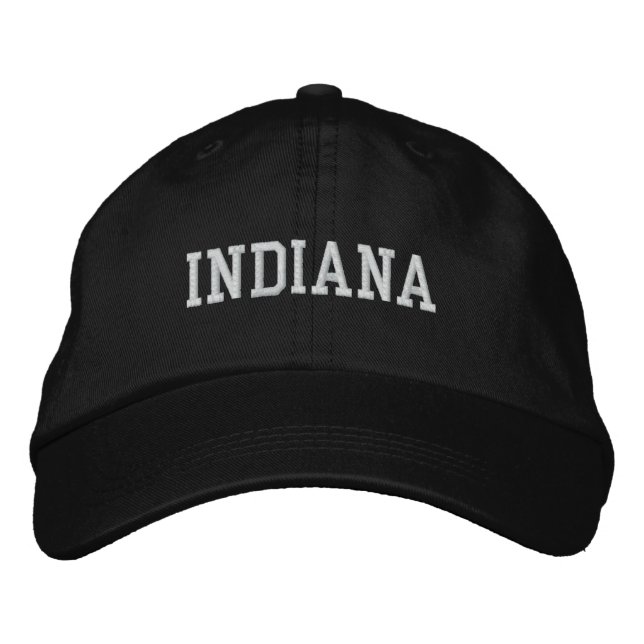 Brodée Casquette réglable brodé Indiana noir (Devant)