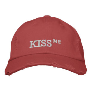 Brodée Casquette Rétro "EMBRASSE-MOI" / Chapeau de baseba