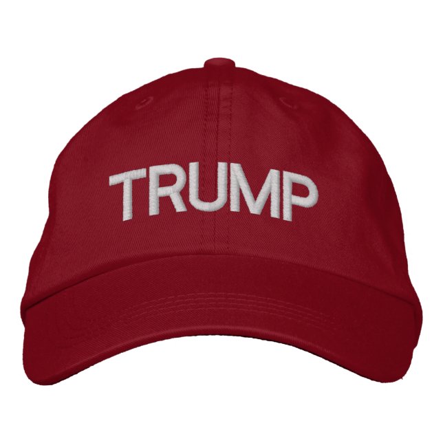 Brodée CASQUETTE rouge réglable TRUMP (Devant)