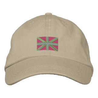 Brodée Casquette Union Jack rose pâle