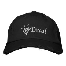 chic bling diamant diva brodé casquette