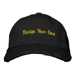 Brodée Chino Twill Casquette et type de couleur Noir