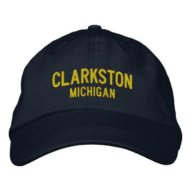 Brodée Clarkston Michigan Casquette de baseball brodé (Devant)