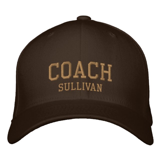 Brodée Coach Nom personnalisé Casquette brodé - Brown & O (Devant)