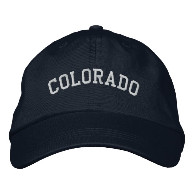 Brodée Colorado Brodé Ajustable Marine Casquette (Devant)