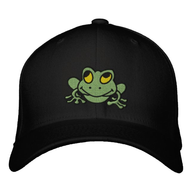 Brodée Cute Green Frog Casquette brodé (Devant)
