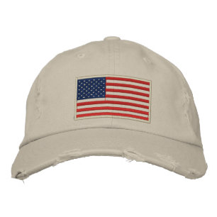 Brodée Drapeau américain brodé Casquette en détresse