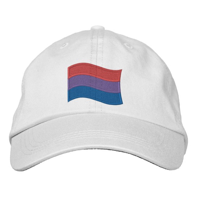 Brodée Drapeau de la fierté bisexuelle Casquette de baseb (Devant)