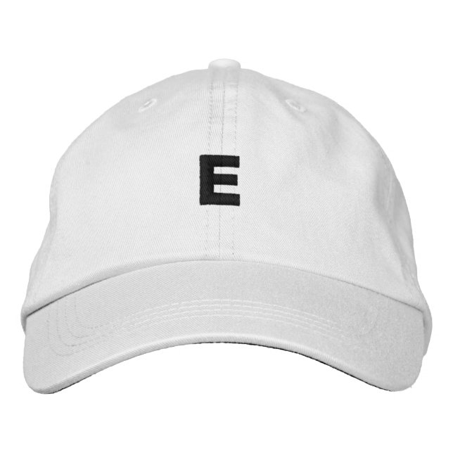 Brodée E - Lettre Monogramme Superbe Casquette Adorable (Devant)