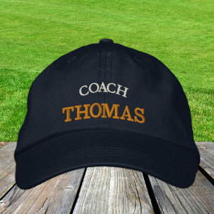 Brodée ENTRAÎNEUR "nom" casquette de baseball brodé / or