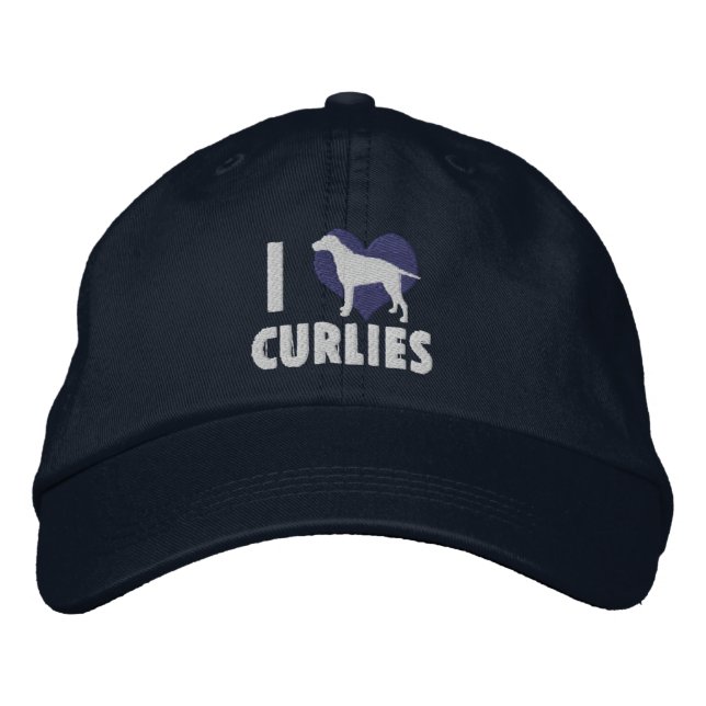 Brodée I Love Curlies Brodé Casquette (Bleu) (Devant)