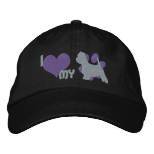 Brodée I Love my Westie brodé Casquette (violet)