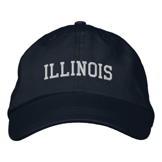 Brodée Illinois brodé Casquette réglable bleu marine (Devant)