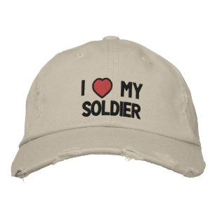 Brodée J'aime mon soldat Casquette brodé