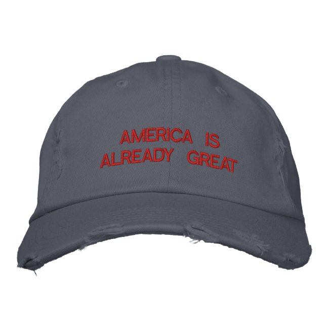 Brodée L'AMÉRIQUE EST DÉJÀ UN GRAND Casquette DE Baseball (Devant)