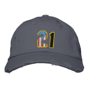 Brodée Le grand numéro 21 brodé Casquette en détresse