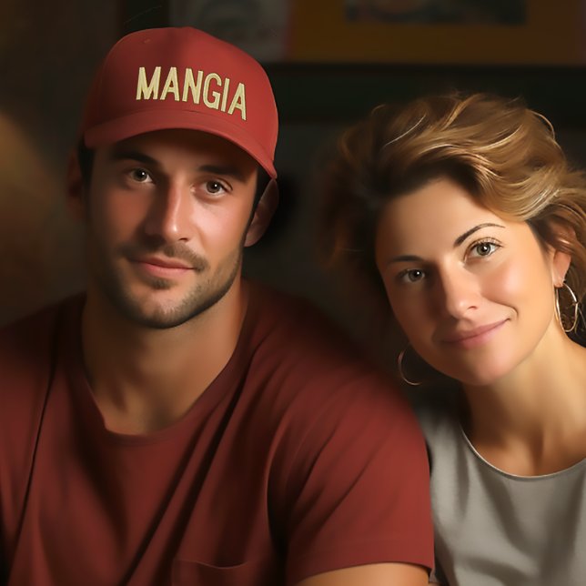 Brodée Mangia (Manger) Italien casquette brodé (Créateur téléchargé)