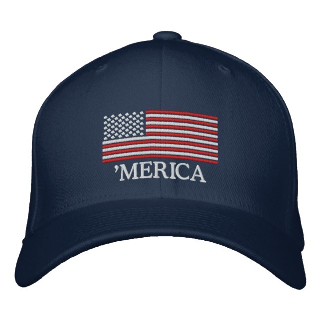 Brodée 'MERICA US Drapeau Casquette brodé (Devant)