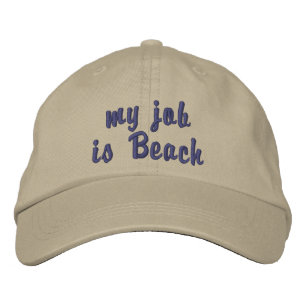Brodée "mon travail est la plage" casquette de baseball b