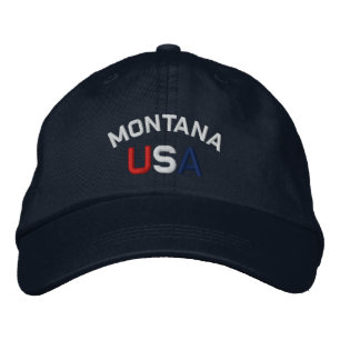 Brodée Montana USA Brodé Marine Casquette bleu