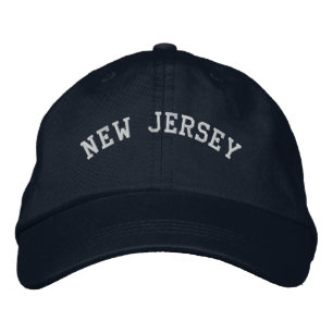 Brodée New Jersey brodé Casquette de base bleu marine