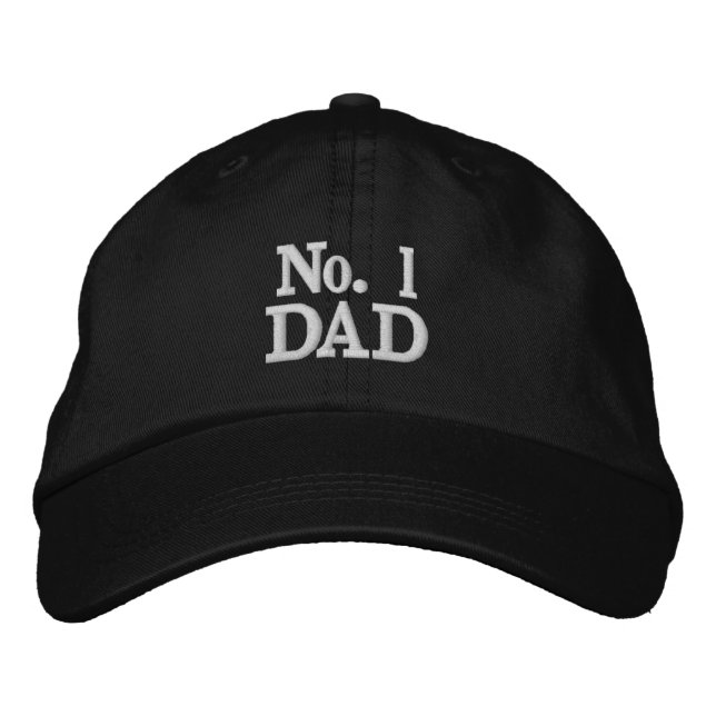Brodée No. 1 casquette noir et blanc de papa (Devant)