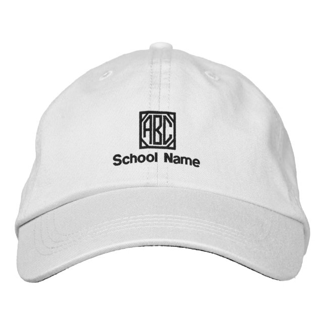 Brodée Nom de l'école, vos initiales - Casquette brodé (Devant)