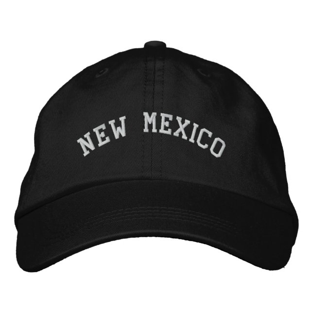 Brodée Nouveau-Mexique Brodé Casquette ajustable noir (Devant)